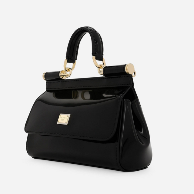 Sicily Small Handbag in Glossy Black