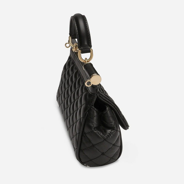 Sicily Quilted Small Handbag in Black