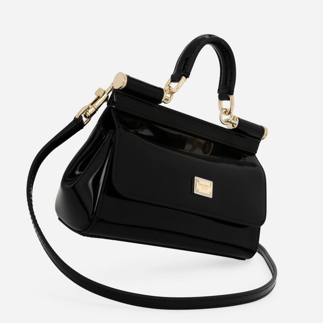 Sicily Small Handbag in Glossy Black