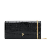 Skull clutch/wallet with chain in Black/Gold Handbags ALEXANDER MCQUEEN - LOLAMIR