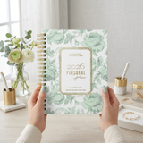 DAILY | Dreamy Peonies | Spiral Planner | Custom Start Month | Green