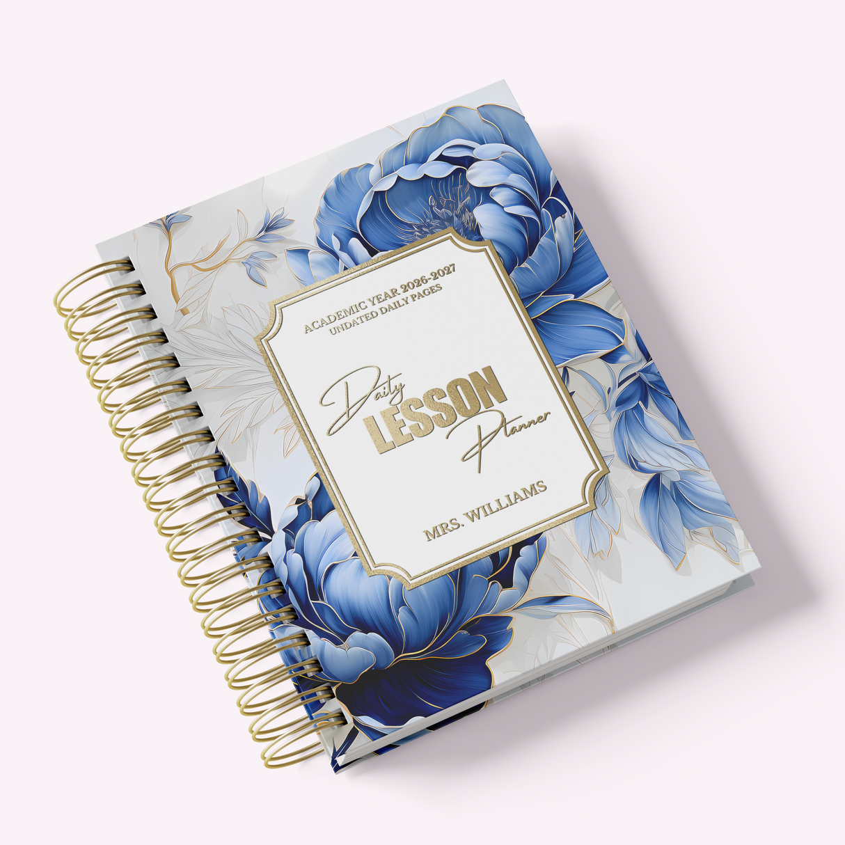 Teacher daily lesson planner angled view in color blue - view 6