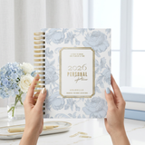 DAILY | Dreamy Peonies | Spiral Planner | Custom Start Month | Blue