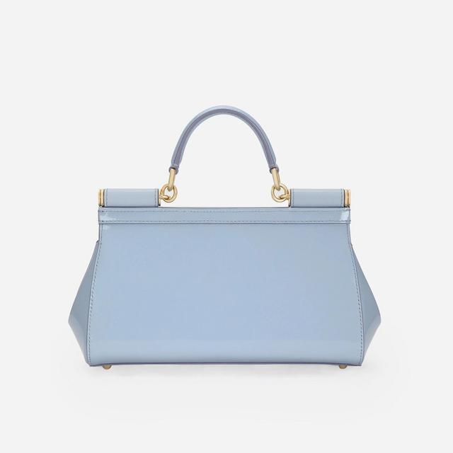 Sicily Elongated Small Handbag in Glossy Light Blue