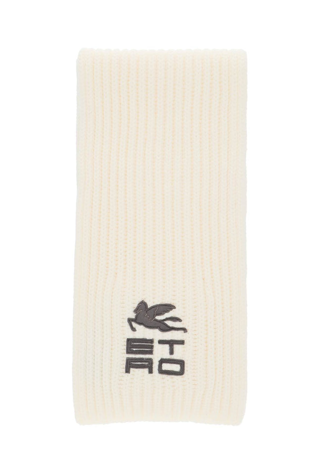 Wool Scarf With Logo in White