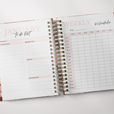 Dark Marigolds | Daily Spiral Planner | Custom Start Month | Peach