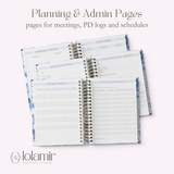 Teacher Planner 2026-2027, High School Lesson Plan, Spiral Hardcover, Academic Year, Teacher Gift Back to School, Blue Floral - view 8