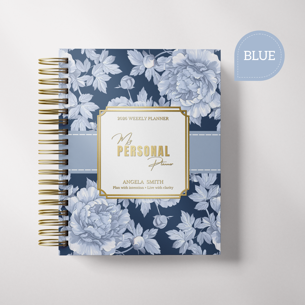 Weekly - Dark Marigolds - Spiral Planner - Custom Start Month - Blue - view 10