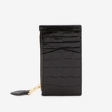 Skull Zipper Card Holder in Black