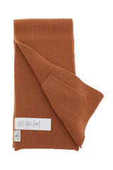 Ribbed Wool Scarf in Brown