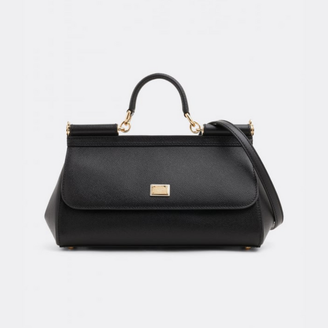 Sicily Elongated Small Handbag in Black