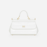 Sicily Elongated Small Handbag in Glossy White