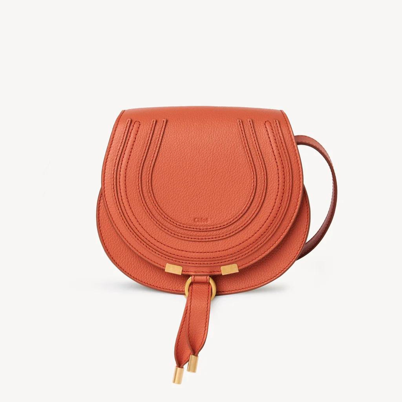 Marcie Small Saddle Bag in Tawny Orange Handbags CHLOE - LOLAMIR