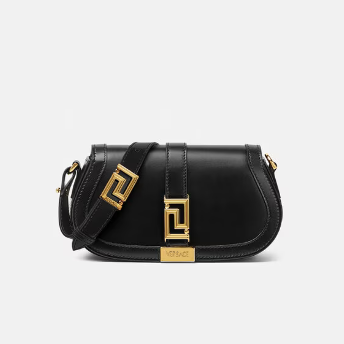 Greca Goddess Mini Shoulder Bag in Black Handbags VERSACE - LOLAMIR