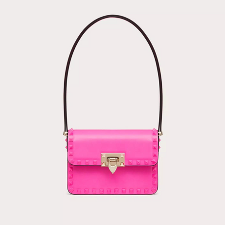 Rockstud23 Small Shoulder Bag in Pink PP Handbags VALENTINO - LOLAMIR