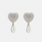 Heart Crystal Earrings With Pendant Pearls