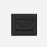 Embossed Logo Bi-Fold Wallet in Black
