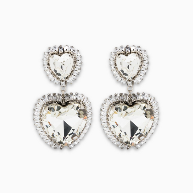 Alessandra Rich Crystal Earrings in Silver