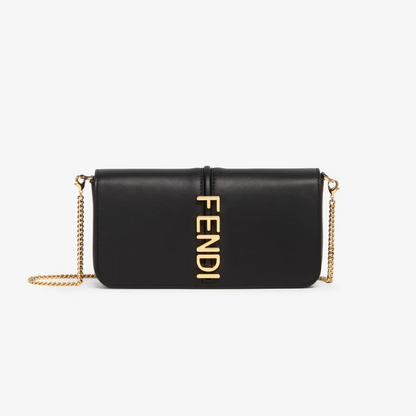 Fendigraphy Wallet On Chain in Black Handbags FENDI - LOLAMIR