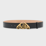 Seal Gold Logo Belt in Black