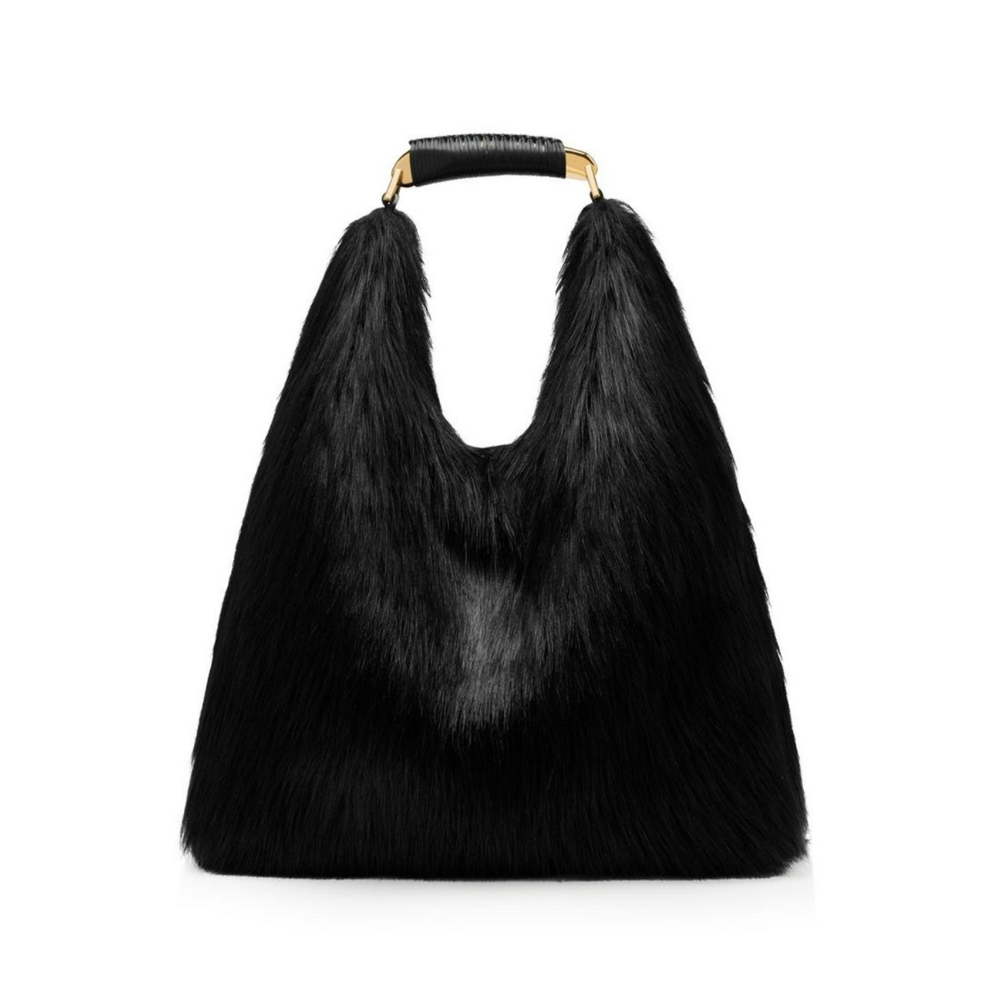 Bianca Faux Fur Large Hobo in Black Handbags TOM FORD - LOLAMIR