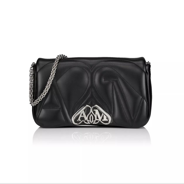 The Seal Shoulder Bag in Black/Silver