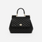 Sicily Quilted Medium Handbag in Black