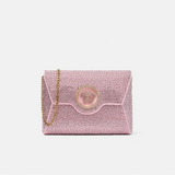 Crystal La Medusa Envelope Clutch in Pink Handbags VERSACE - LOLAMIR