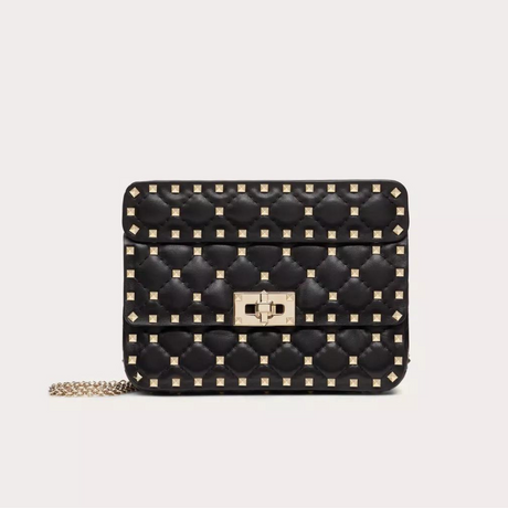 Rockstud Spike Small Shoulder Bag In Black Handbags VALENTINO - LOLAMIR