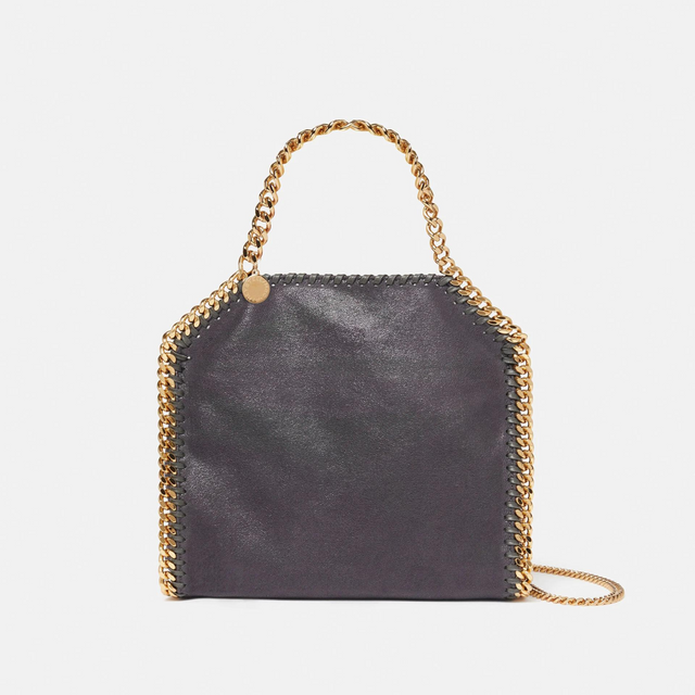 Falabella Mini Tote Bag in Shadow Black