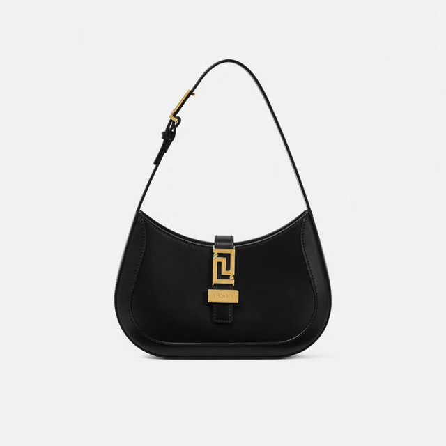 Greca Goddess Small Hobo Bag in Black Handbags VERSACE - LOLAMIR