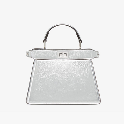 Peekaboo ISeeU Small Bag in Silver Handbags FENDI - LOLAMIR