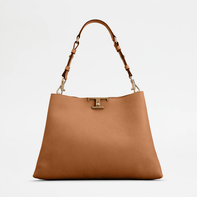 T Timeless Medium Shoulder Bag in Brown