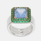 Square Crystal-Embellished Ring