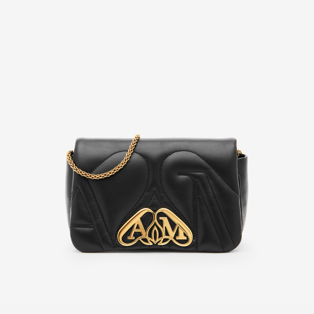 The Seal Mini Bag in Black Handbags ALEXANDER MCQUEEN - LOLAMIR