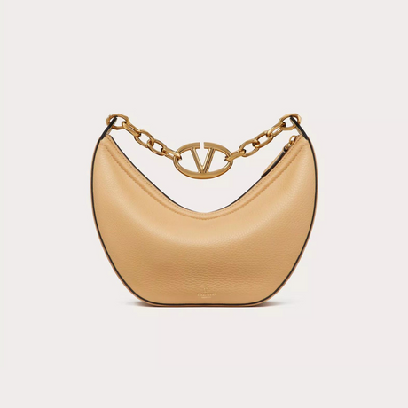 VLogo Moon Small Hobo Bag In Cappuccino Handbags VALENTINO - LOLAMIR