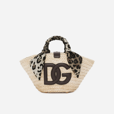 Kendra Small Shopper in Natural/Black Handbags DOLCE & GABBANA - LOLAMIR