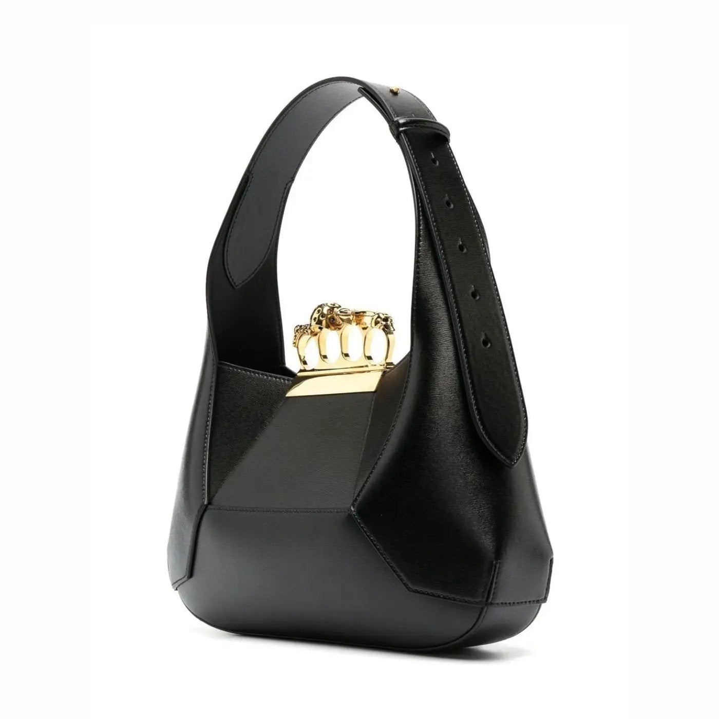 The Jewelled Hobo Bag in Black/Gold Handbags ALEXANDER MCQUEEN - LOLAMIR