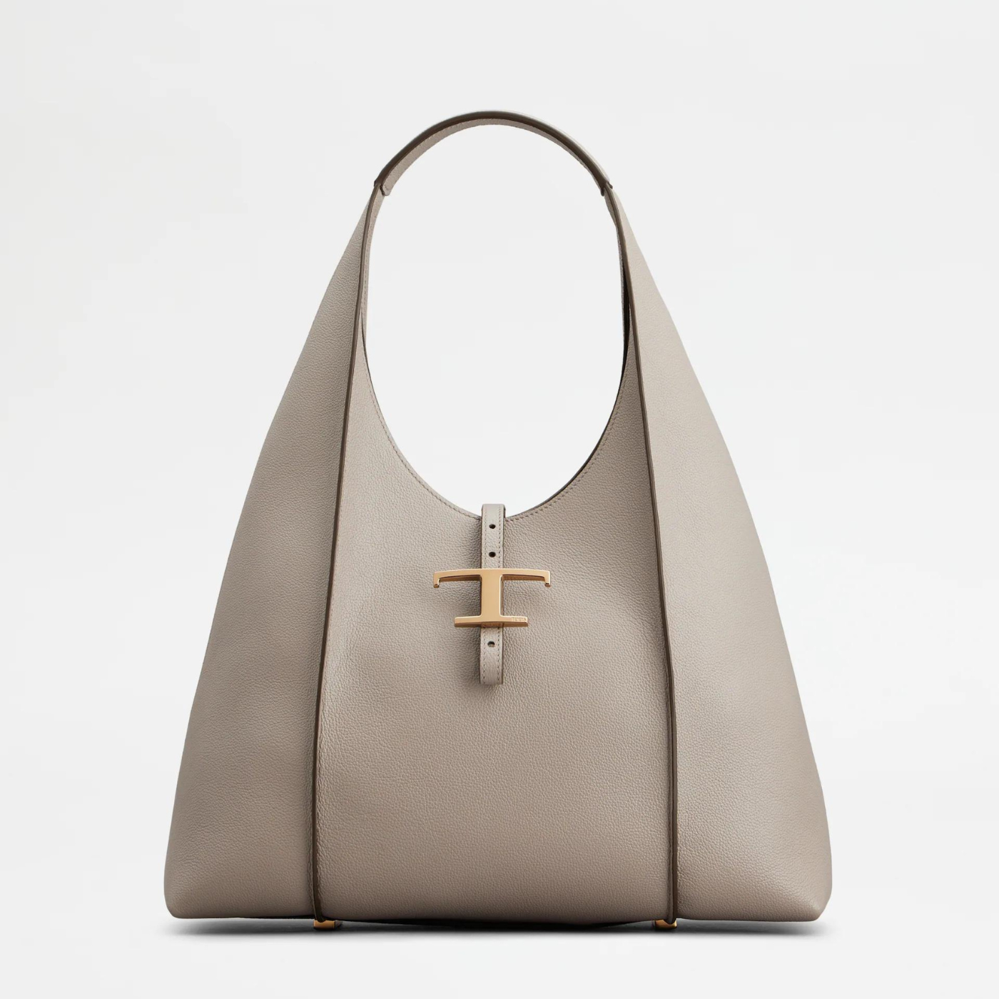 T Timeless Hobo Bag in Leather Medium in Grey Handbags TOD'S - LOLAMIR