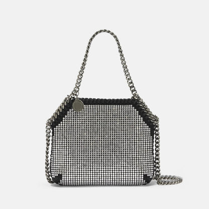 Falabella Crystal Mini Shoulder Bag in Black Handbags STELLA MCCARTNEY - LOLAMIR