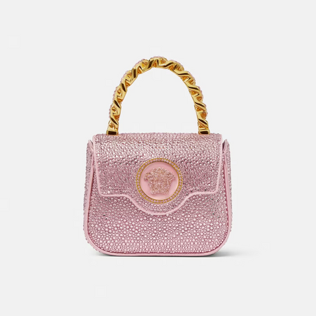 Crystal La Medusa Mini Bag in Pink Handbags VERSACE - LOLAMIR