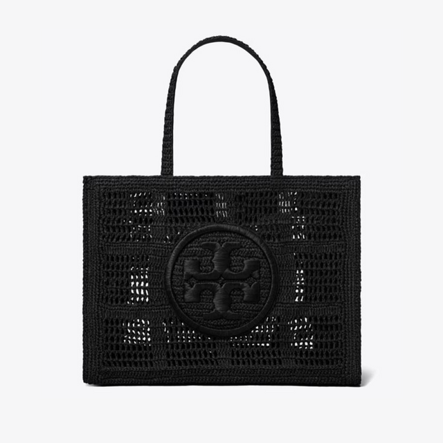 Ella Crochet Large Tote in Black