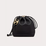 VLogo Pouf Bucket Bag in Black