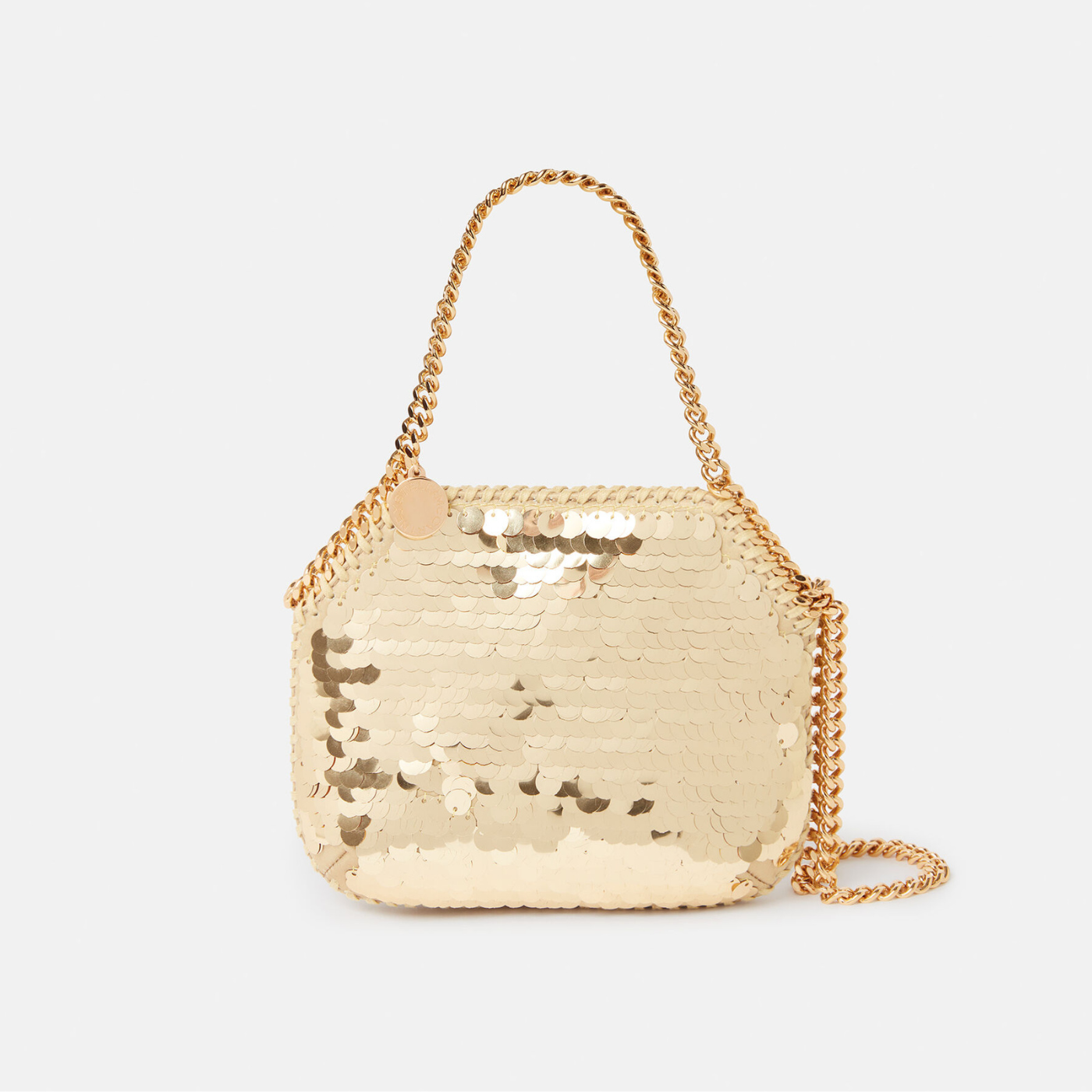 Falabella Sequin Mini Tote Bag in Gold Handbags STELLA MCCARTNEY - LOLAMIR