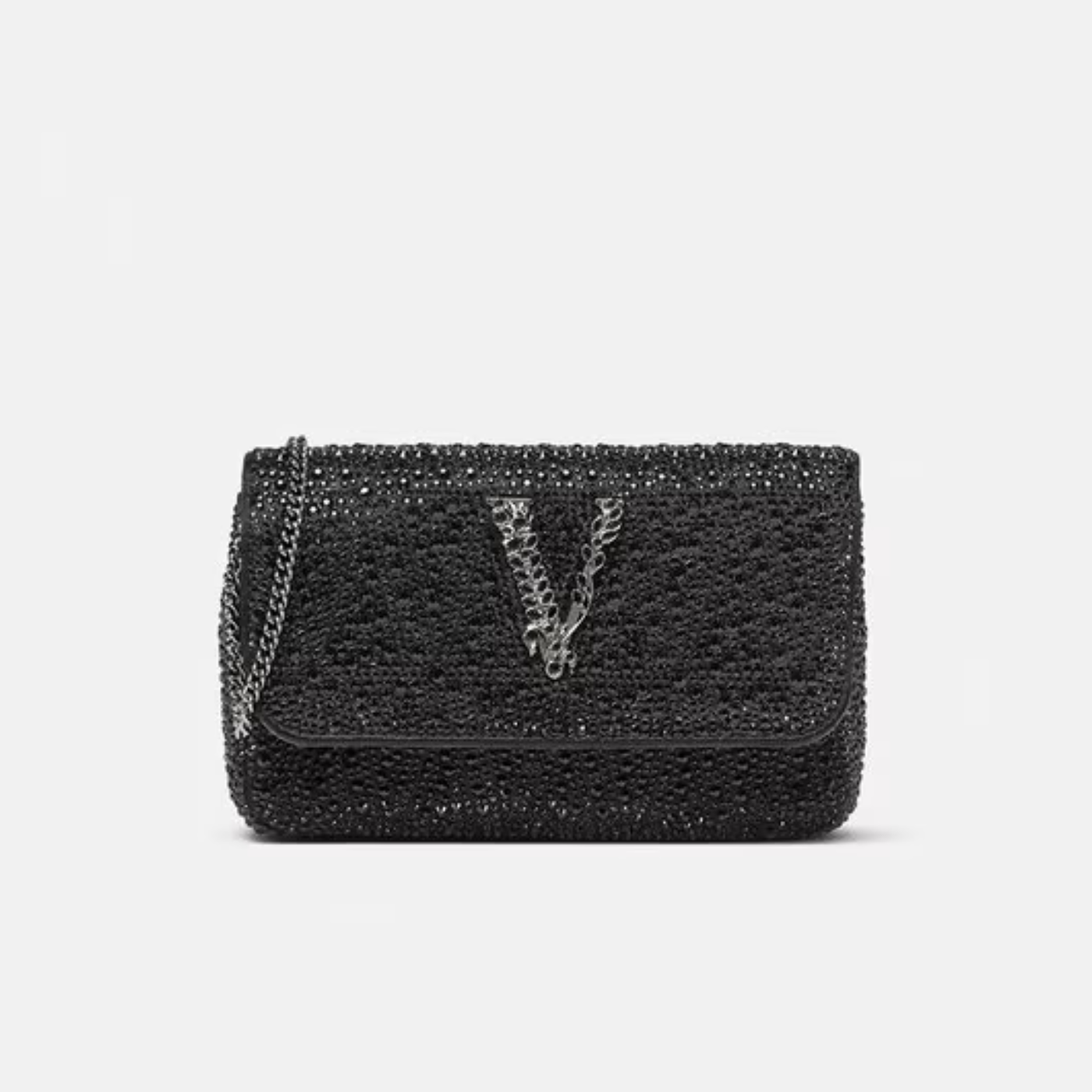 Crystal Virtus Mini Bag in Black Handbags VERSACE - LOLAMIR