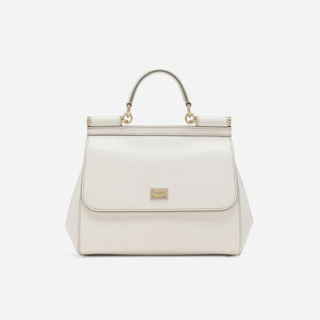 Sicily Medium Handbag in White Handbags DOLCE & GABBANA - LOLAMIR