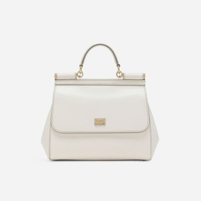 Sicily Medium Handbag in White Handbags DOLCE & GABBANA - LOLAMIR