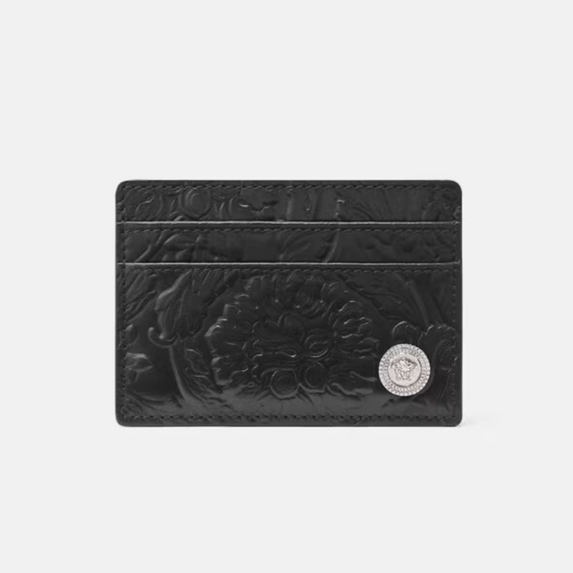 Medusa Biggie Barocco Card Holder in Black