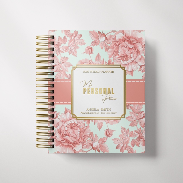 Light Marigolds | Weekly Spiral Planner |  Custom Start Month |Peach
