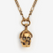 Victorian Skull Necklace in Antique Gold